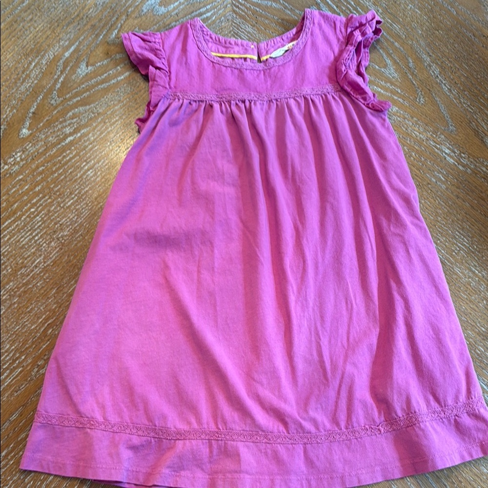 Boden Pink Ruffle Sleeve Kids Dress